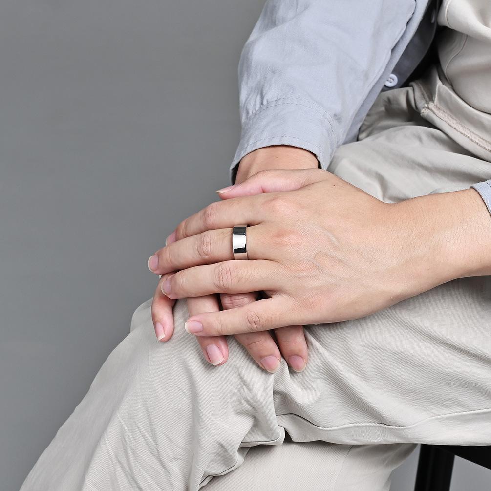 Внешняя плоская внутренняя дуга простое гладкое кольцо из титановой стали с холодным нейтральным ветром