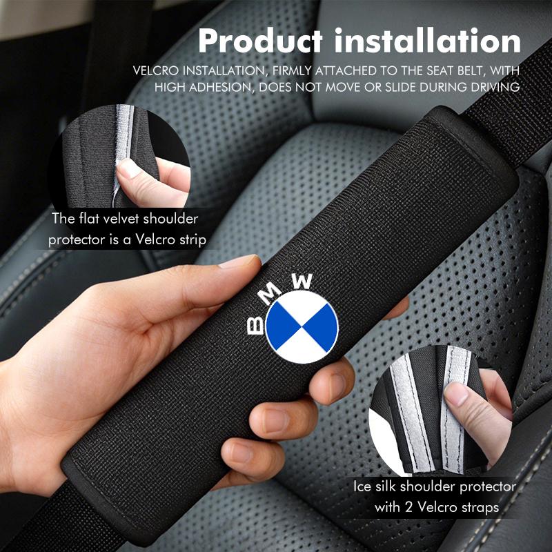 KMLA1 Car Seat Belt Protective Pad Adjustable Shoulder Guard Cover For BMW M Performance E36 E46 E60 E90 E91 E92 E93 F30 F20