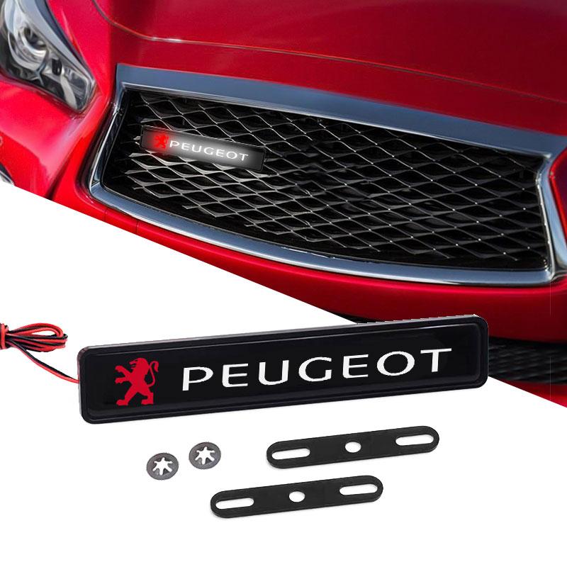 2026 Hot Car Sticker Car Decorative Light LED Front Hood Grille Emblem Badge Decor For Peugeot 407 3008 307 308 206 508 208 207
