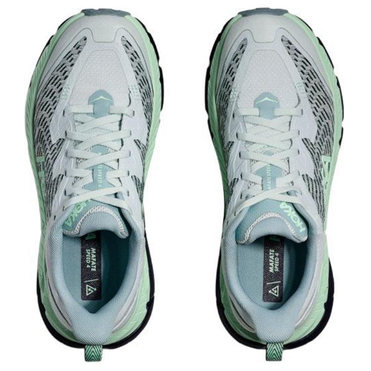 HOKA One One Mafate Speed 4 Comfortable Soft Non-Slip Durable Low-Top Trail Running Shoes Women Sneaker Gray Green 1131056-DTF