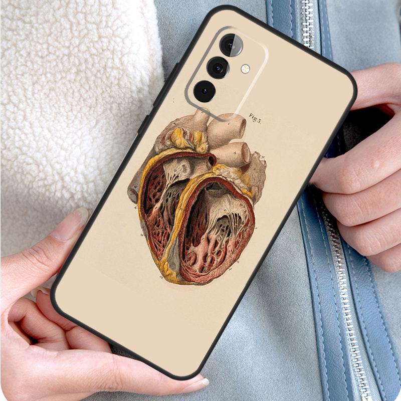 Медицинский Чехол для Телефона с Анатомией Человека Для Samsung Galaxy A15 A25 A35 A55 A54 A34 A14 A13 A33 A53 A12 A32 A52 A71 A51