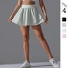 Solid Color Double Pocket Tennis Skirt Sexy Tight Height Elastic Sports Running Fitness Yoga Shorts for Women