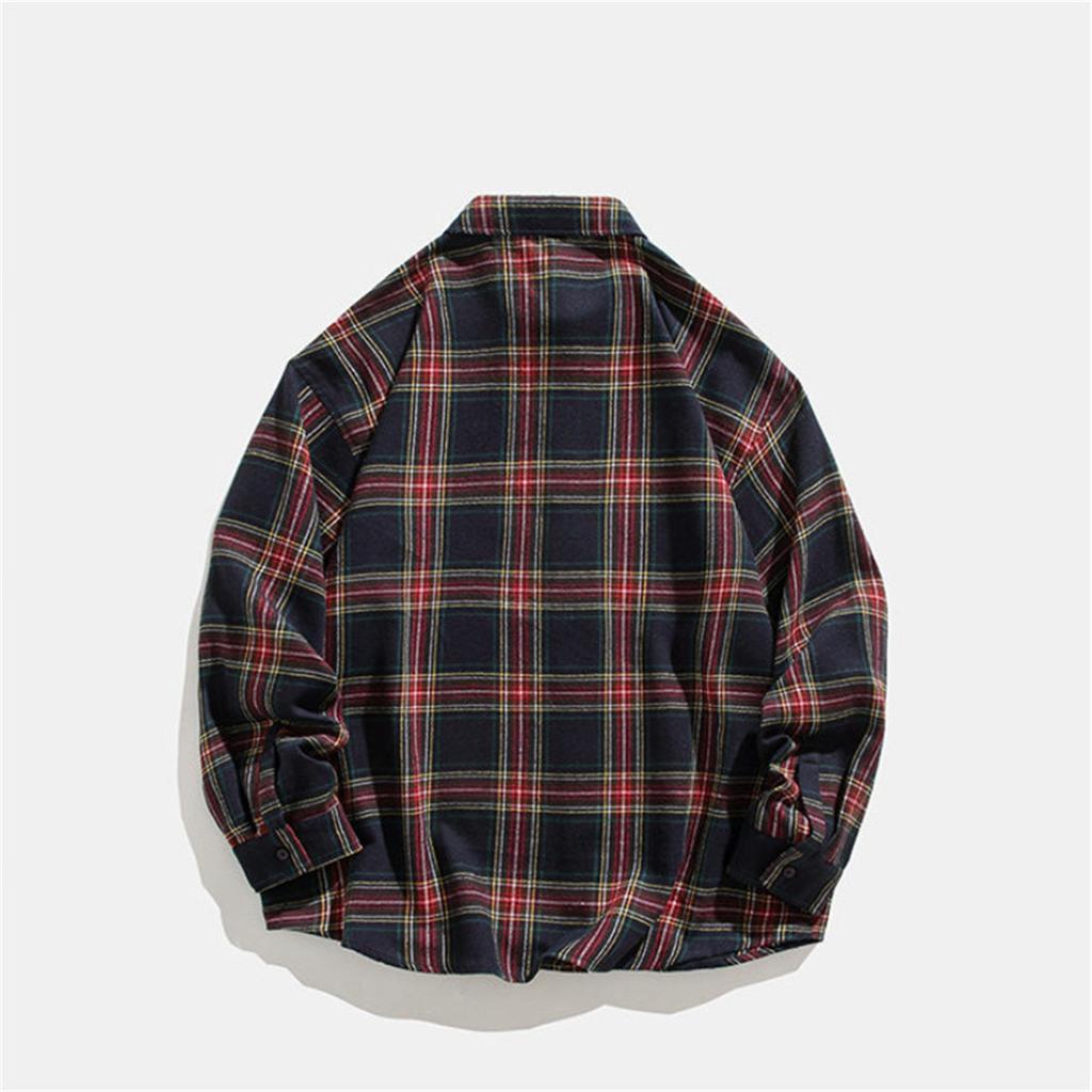 Весна и осень, новая мужская повседневная шерстяная клетчатая рубашка с длинными рукавами, свободная рубашка для пары