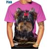 Трендовая мужская летняя модная повседневная футболка с милым домашним животным, собакой йоркширского терьера с 3D принтом, забавные топы с короткими рукавами и круглым вырезом