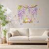 Watercolor Wisteria Birds Wall Decal, Self-Adhesive Residue-Free Window Sticker, Easy Apply Wall Sticker for Bedroom Kitchen Bathroom