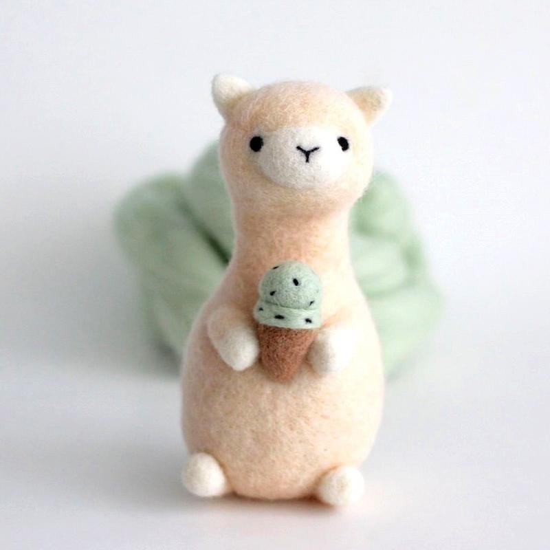 1PC Kid Gift Pack Kit Alpaca Poked DIY Handmade Material Non-Finished Animal Funny Wool Felt Model Doll