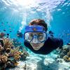 Маска для дайвинга с 2K камерой Маска для дайвинга 15M Водонепроницаемая Широкоугольный объектив для снорклинга Дайвинг Плавание