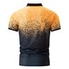 3D цифровая печать градиент цвета короткий рукав рубашка поло с лацканами мужская повседневная мода 100% полиэстер гольф рубашка поло топы