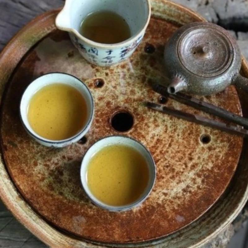 Набор расписанных вручную сине-белых чашек из грубой керамики - Керамическая чашка для чая Гунфу, Маленькая чашка для чайной церемонии Пуэр