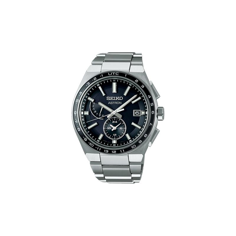 Seiko Антимагнитные Полностью Автоматические Календарь Солнечные Кварцевые Титановый Ремешок Мужские Часы Черный Циферблат SBXY039