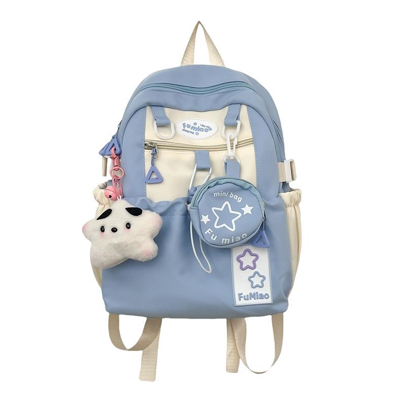 Школьный рюкзак Лето 1011 Пятиконечная звезда Рюкзак Японский Милый ins Молочный Huhu Маленькая девочка Свежий Универсальный Дорожный рюкзак