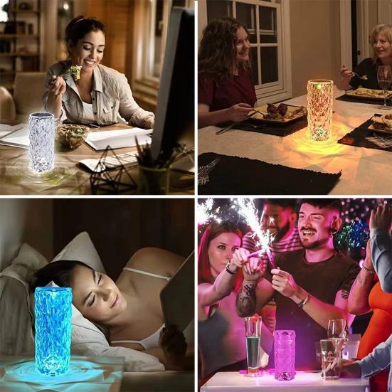 RGB Bedside Lamp Remote Control Adjustable Brightness USB Rechargeable 16 Colors Table Lamp LED Night Light
