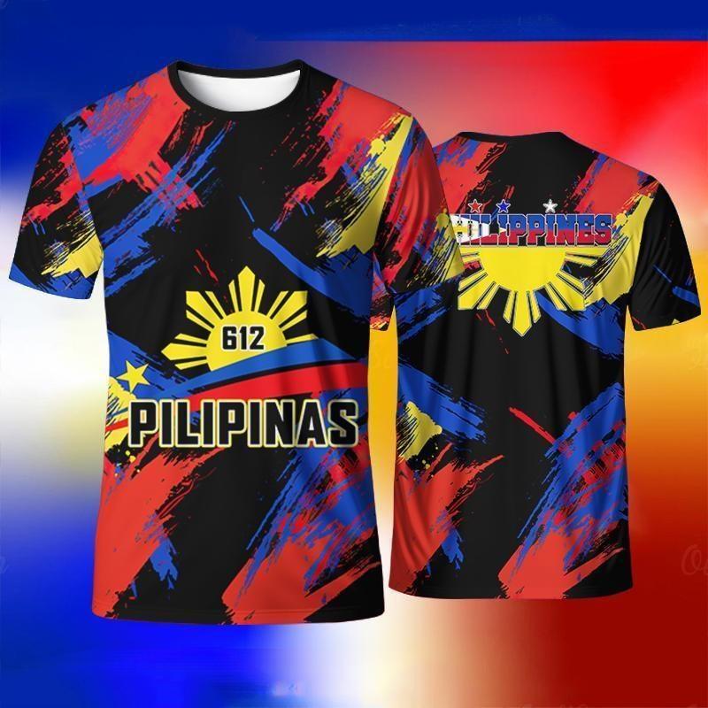 Philippines Sun Star Flag 3D Print T Shirt Men Pilipinas Patriotic Breathable Quick Dry Casual Short Sleeve Streetwear Tops