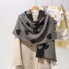 Soft Heart Knitted Scarf Acrylic Fibers Long Thickened Shawl Gift Double-sided Scarf  Winter