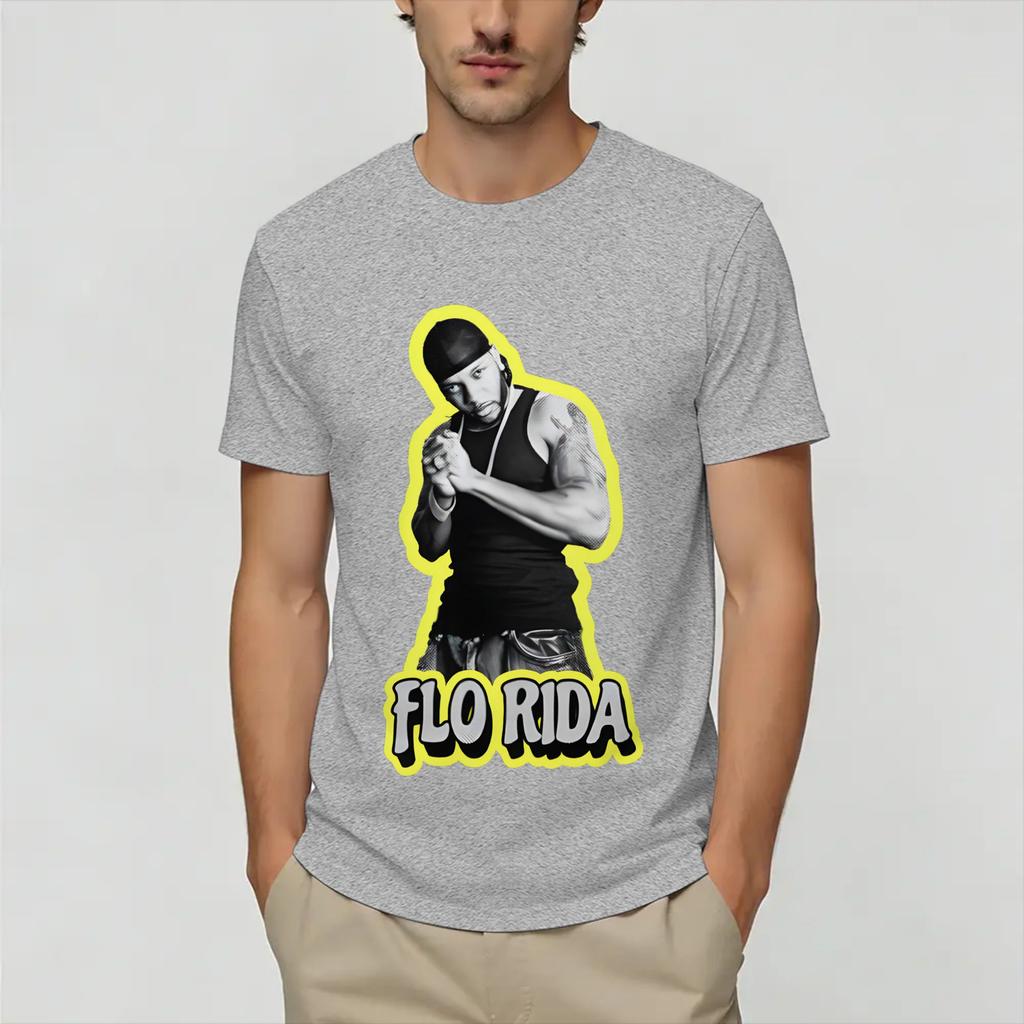 Unisex TShirt Flo Rida Humor Pure Cotton Tee Shirt Short Sleeve T Shirts Round Collar Clothing Plus Size