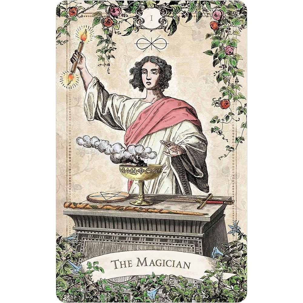 Колода Таро в старинном стиле, двухсторонняя, тисненая, 12*7 см, 79 шт., винтажные иллюстрации, подчеркивающие четкую символику, упакованная в жесткую коробку