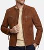 Men's Brown Jacket Suede Leather Lambskin Stylish Handmade Biker Motorcycle
