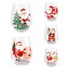 Novelty 2D Print Christmas Glass Cups Santa Claus Heat Insulation Double Walled Glass Cups Transparent Coffee Mug Home Decor