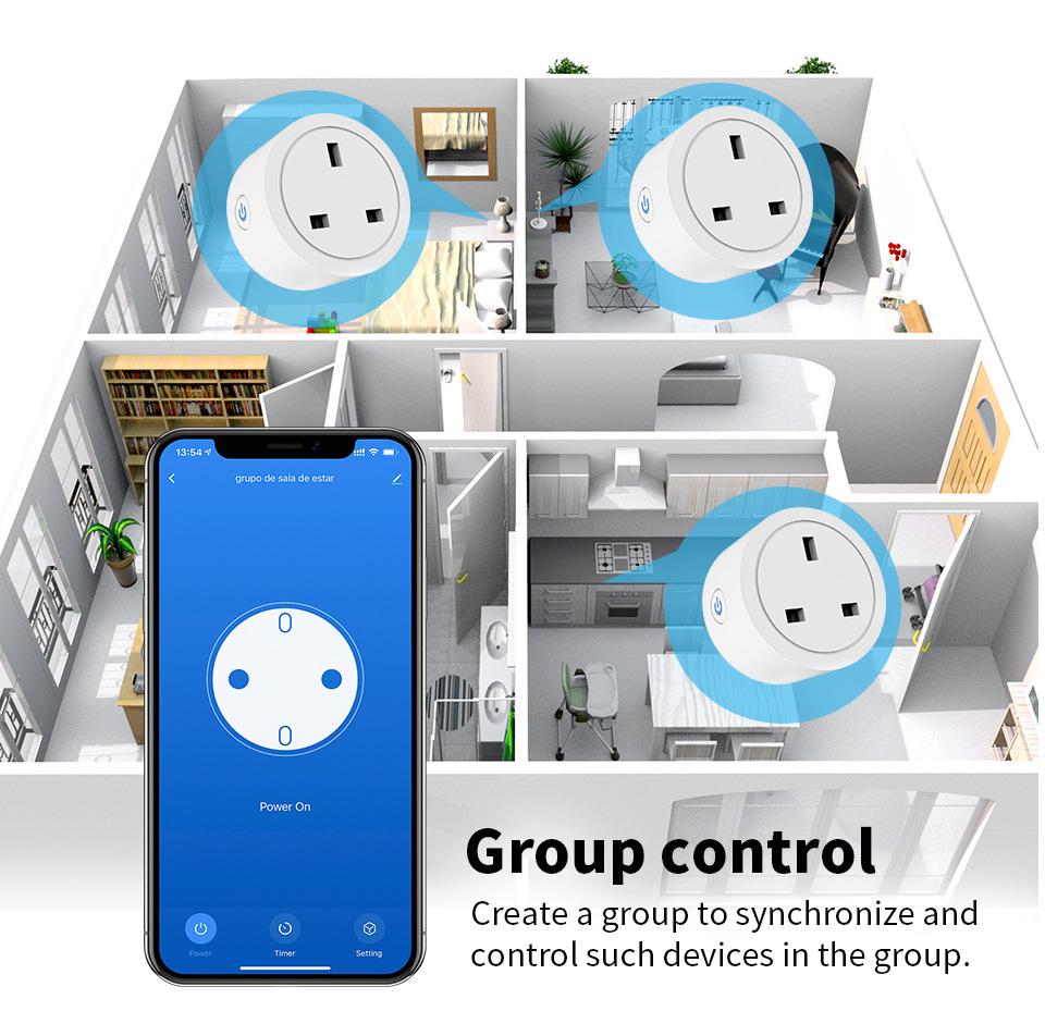 Graffiti ZigBee UK Smart Socket 16A with Alexa Integration and Metering Statistics.