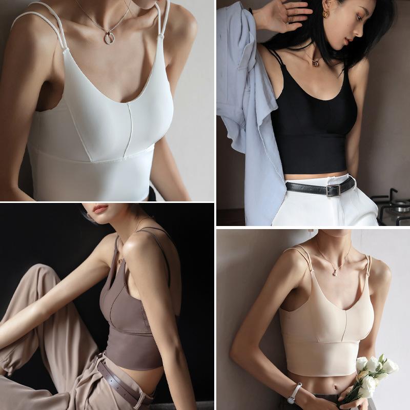 Ледяной шелк Красота Назад Ремень Короткий Женский Летний Плечевой Ремень с Новой Нагрудной Подкладкой Назад Сердце Тонкая Куртка Для Ношения На Открытом Воздухе