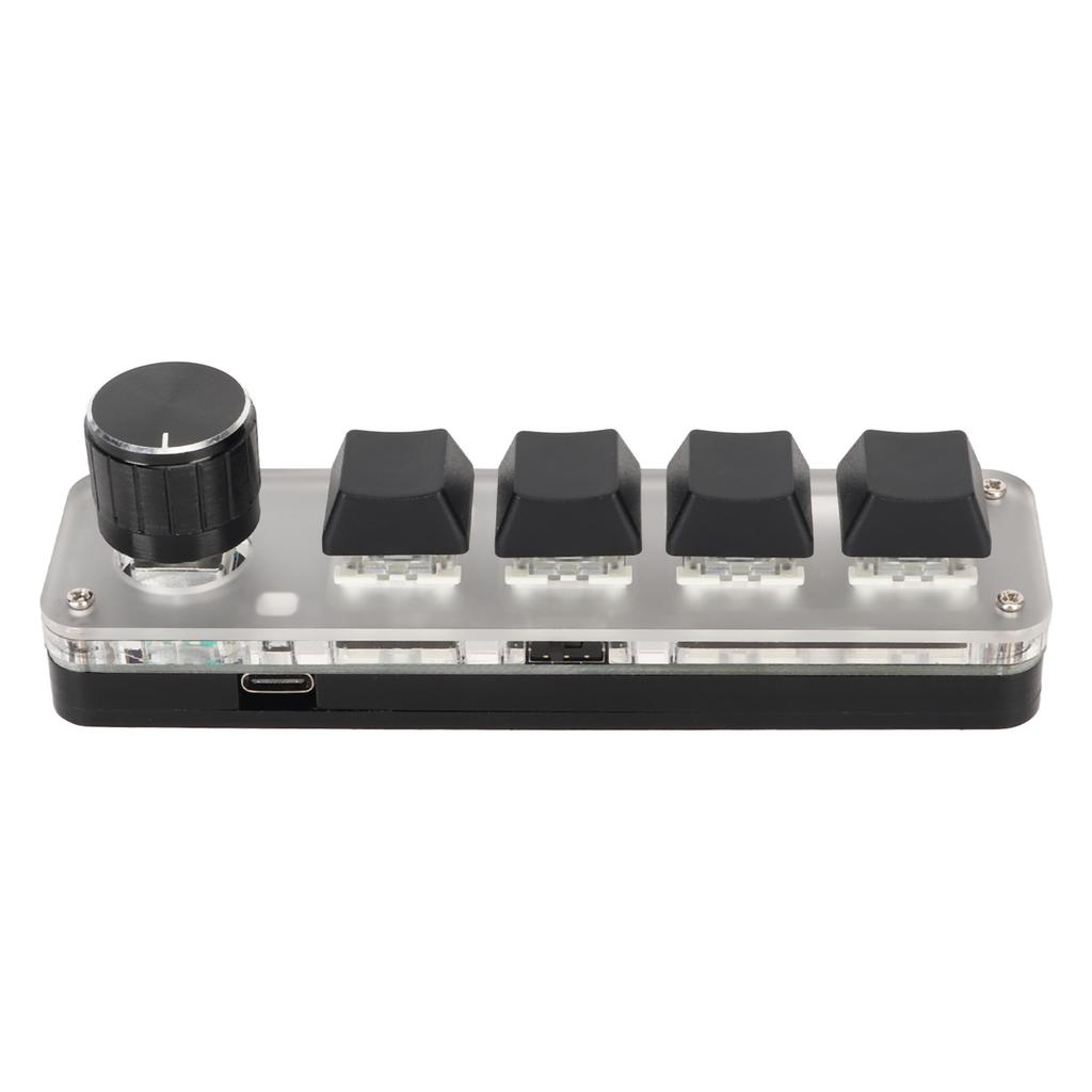 USB Mini 4-клавишная клавиатура с ручкой, синим переключателем, подсветкой RGB, двухрежимным подключением, программируемая своими руками