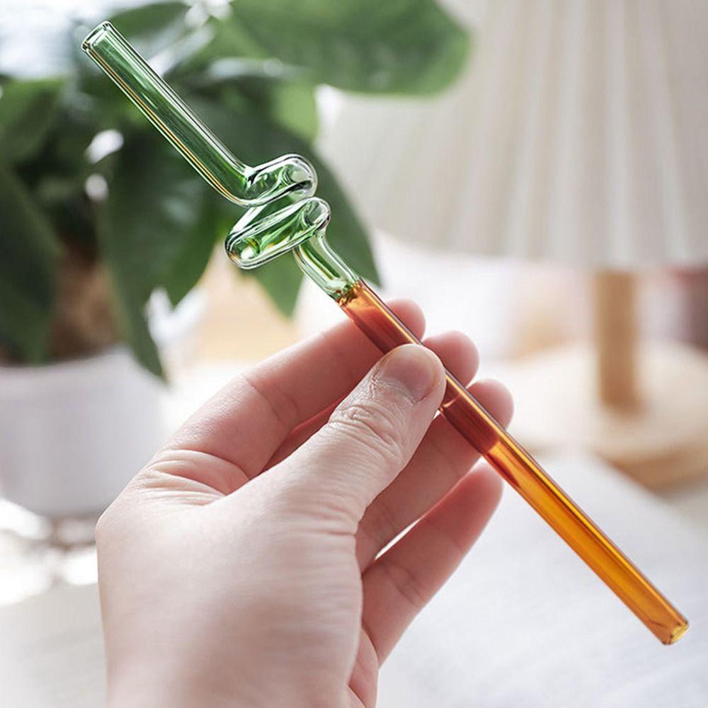 Reusable Washable Transparent Juice Milk Drinking Gift Box Set Drinking Tube Glass Straw