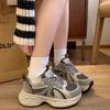 Кроссовки папы для девочки 2025 Новые весенне-осенние на толстой подошве, увеличивающие рост, нишевые, повседневные, универсальные, модные, спортивные, повседневные туфли