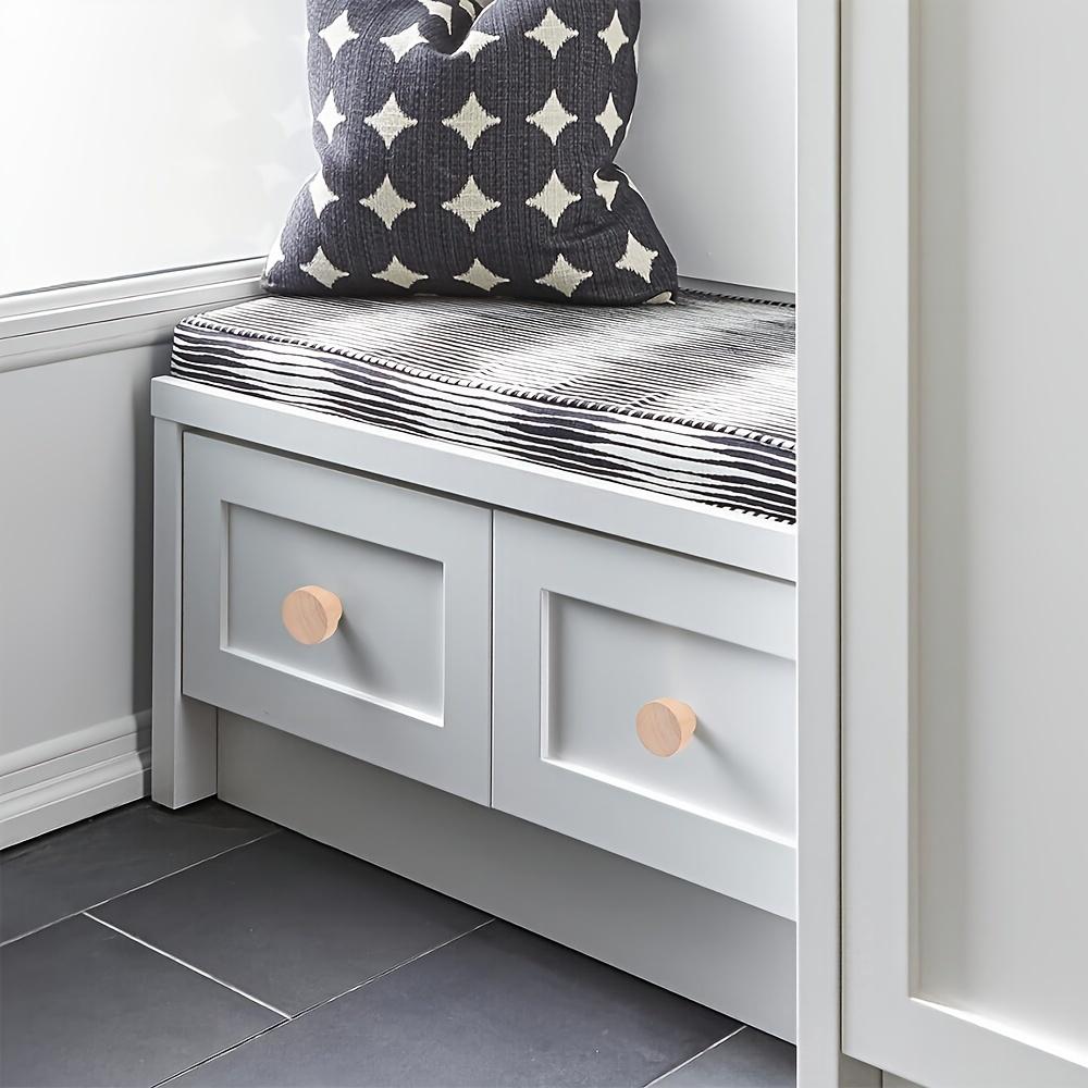 20 шт. круглых деревянных ручек для шкафов из натурального дерева с плоской верхней частью для кухонной мебели, ящиков, шкафов, дверных ручек с винтами и мини-отверткой