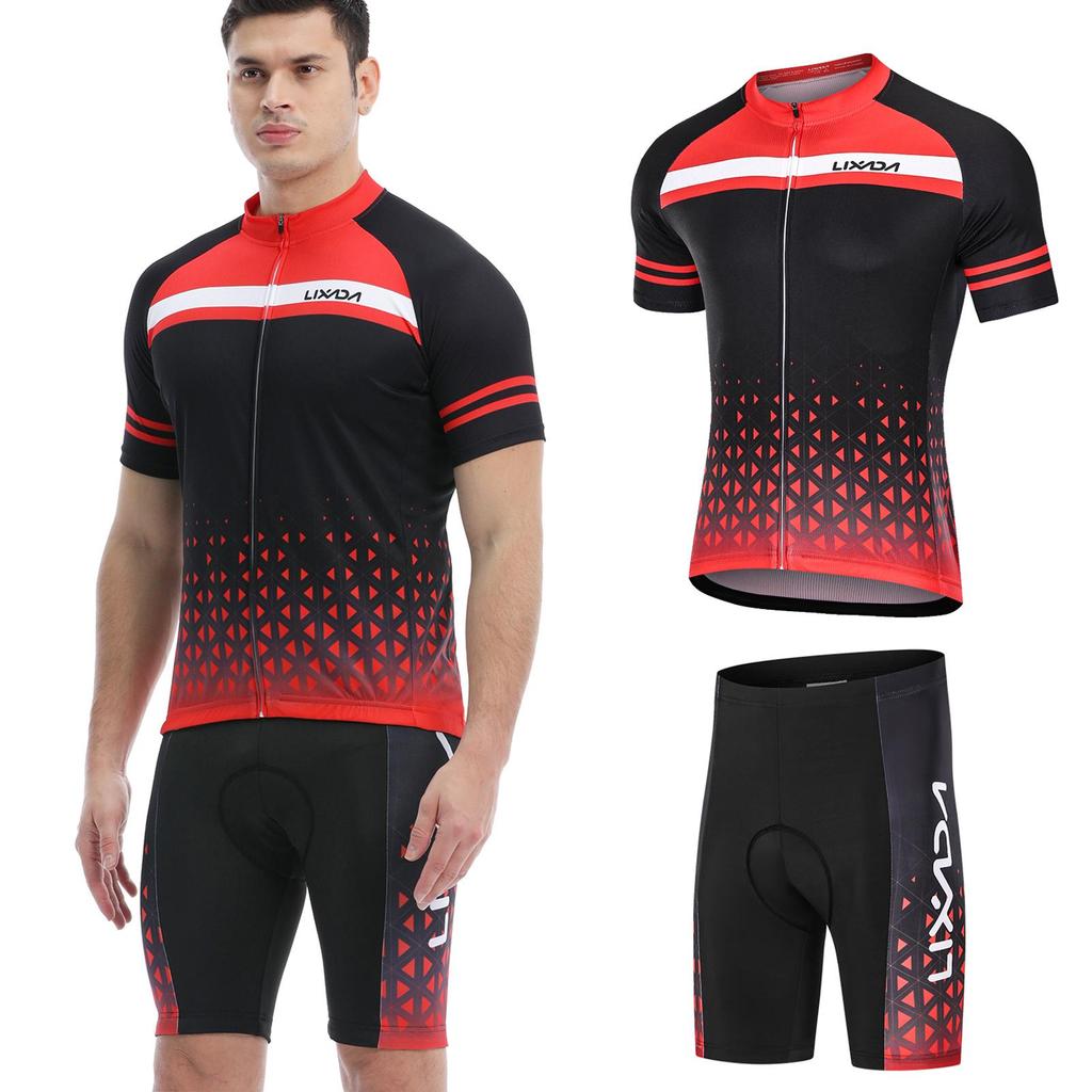 Мужской комплект велосипедного трикотажа Lixada, дышащие быстросохнущие шорты с короткими рукавами и мягкой подкладкой для велоспорта MTB