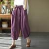 Lantern Pants M-XXXL Cotton Linen Pants Women Spring and Summer Loose Elastic Waist Solid Color Casual Trousers