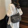 Retro denim bag women's 2025 new fashion commuter tote bag casual simple large capacity shoulder crossbody
