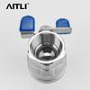 304 Stainless Steel Two-Piece Ball Valve, Butterfly Handle, Full Bore, Internal/External Screw Threads.