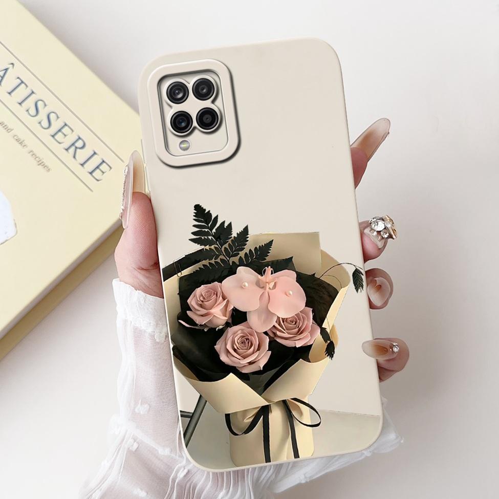Чехол Funda для Samsung A12 Case A125F Силиконовый Милый Kawaii Роскошный Модный Цветочный Чехол для Телефона Samsung Galaxy A12 Ударопрочный