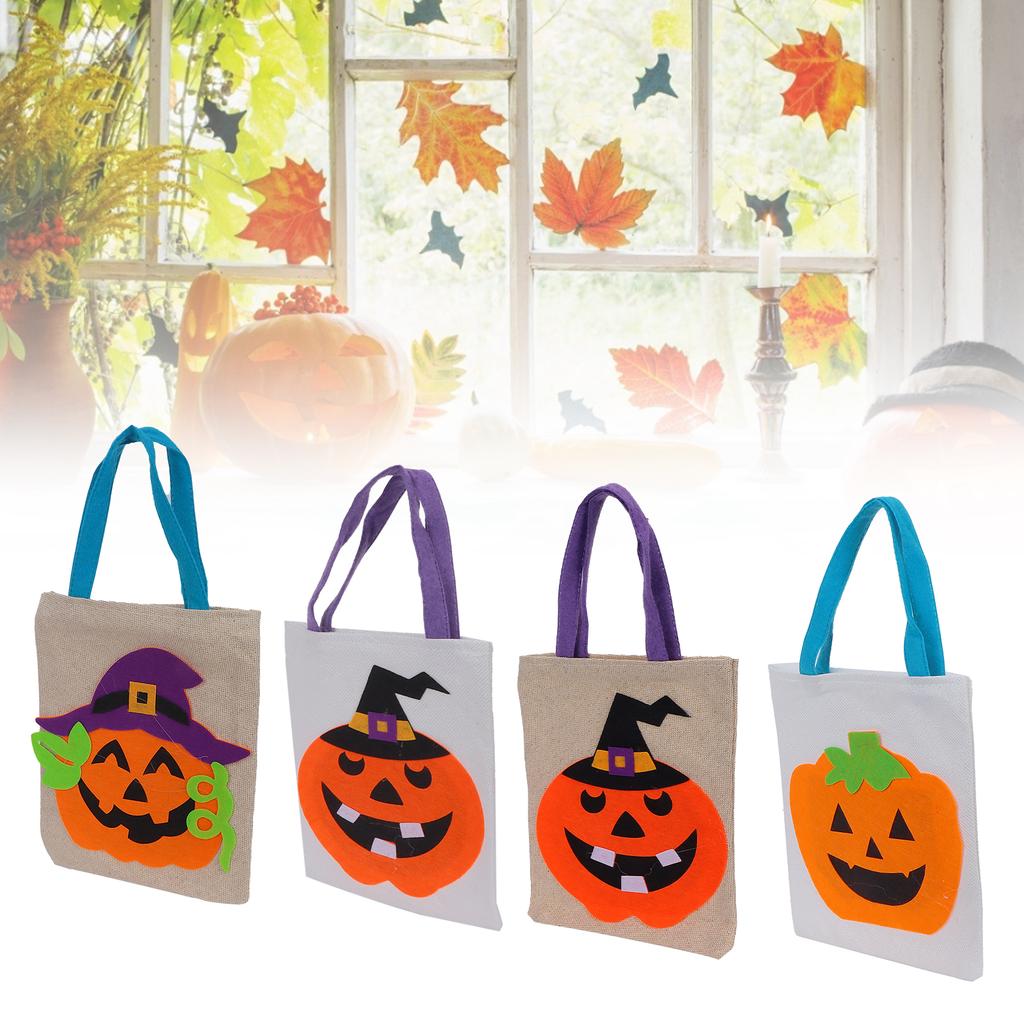 Tote Bag Linen Cute Vivid Storage Sack for Halloween Decoration Party Show Dress Up