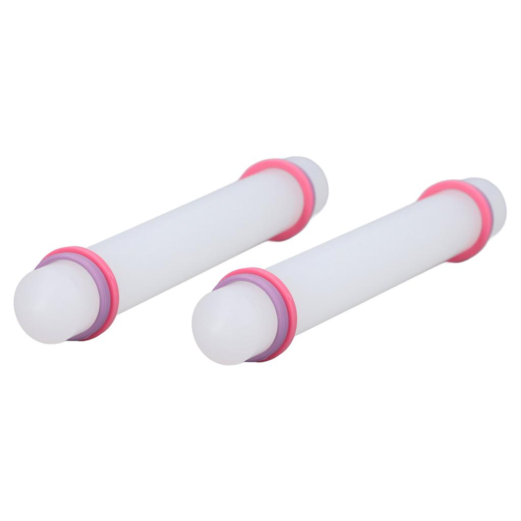 2Pcs Plastic Rolling Pin Safe Durable Sturdy Plastic Nonstick Surface Wide Application Small Rolling Pin