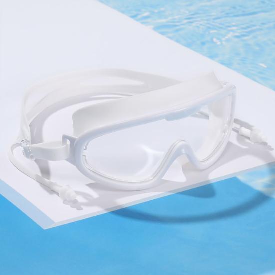 Детские очки для плавания с большой оправой, противотуманные очки для плавания с прозрачным обзором, защита от ультрафиолета, очки для бассейна для детей 5-16 лет