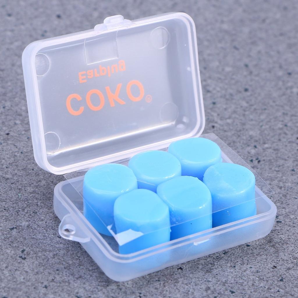 FRCOLOR Silicone Ear Sleep Ear Noise 3 Case Included Earplugs, Swimwear, Plugs, Soft, Soundproof, Sound, Protection, Reduction, Pairs, (Blue)