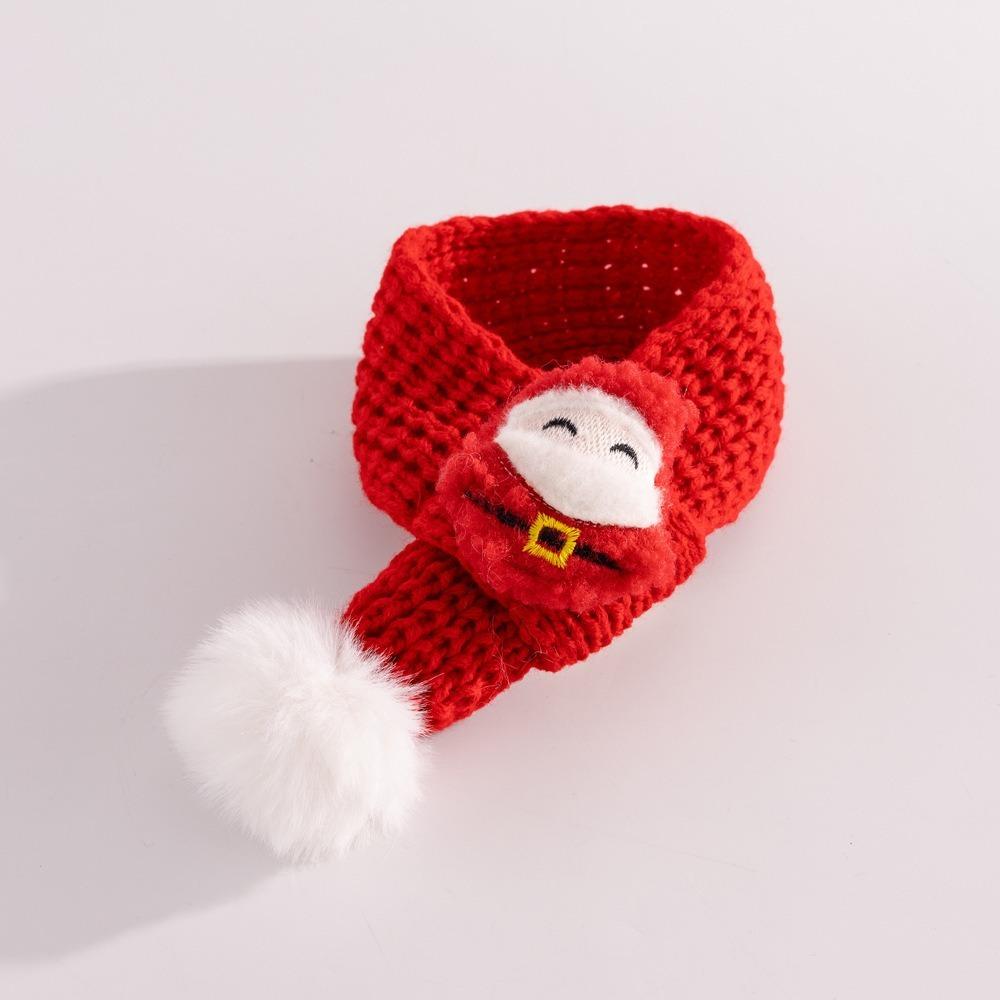 Red Knitted Scarf Soft Dogs Xmas Costume Cute Knit Scarves for Winter
