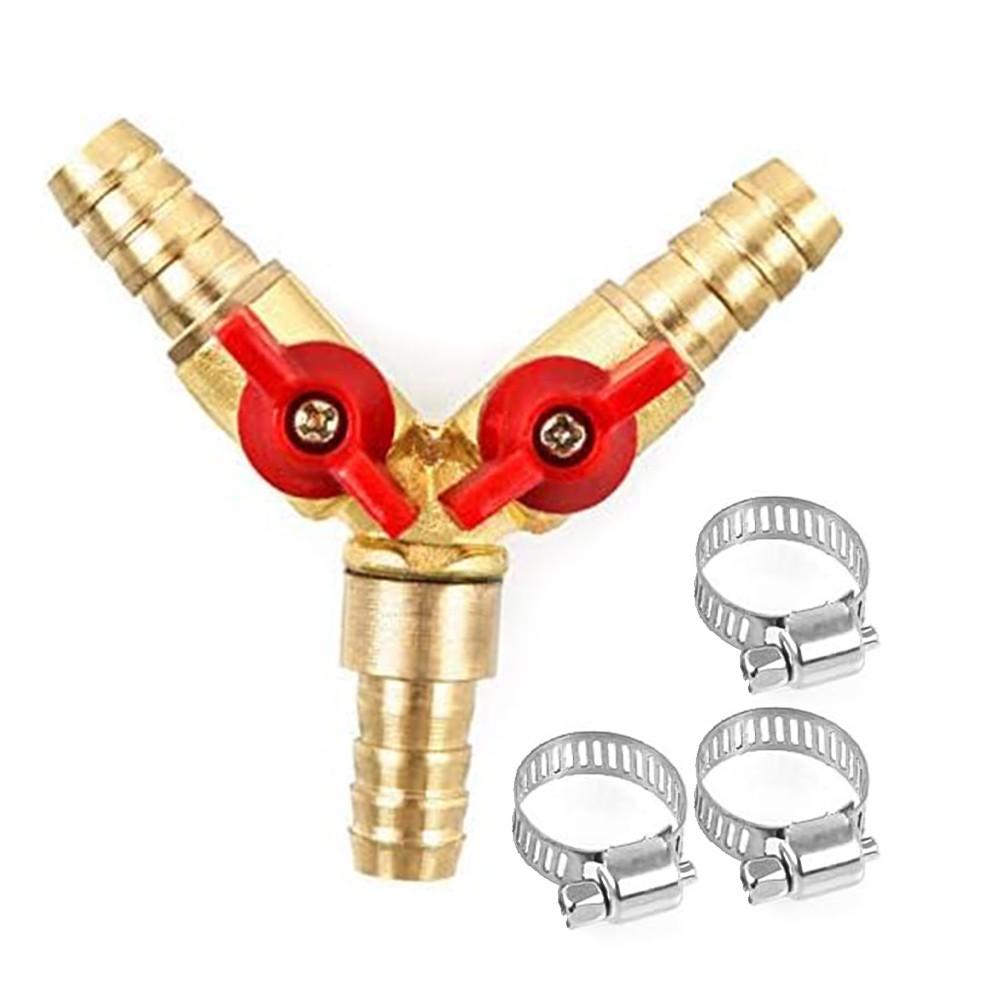 3 Way Hose Connector Y Splitter Ball Valve for Joinery Faucet Air Water Gas