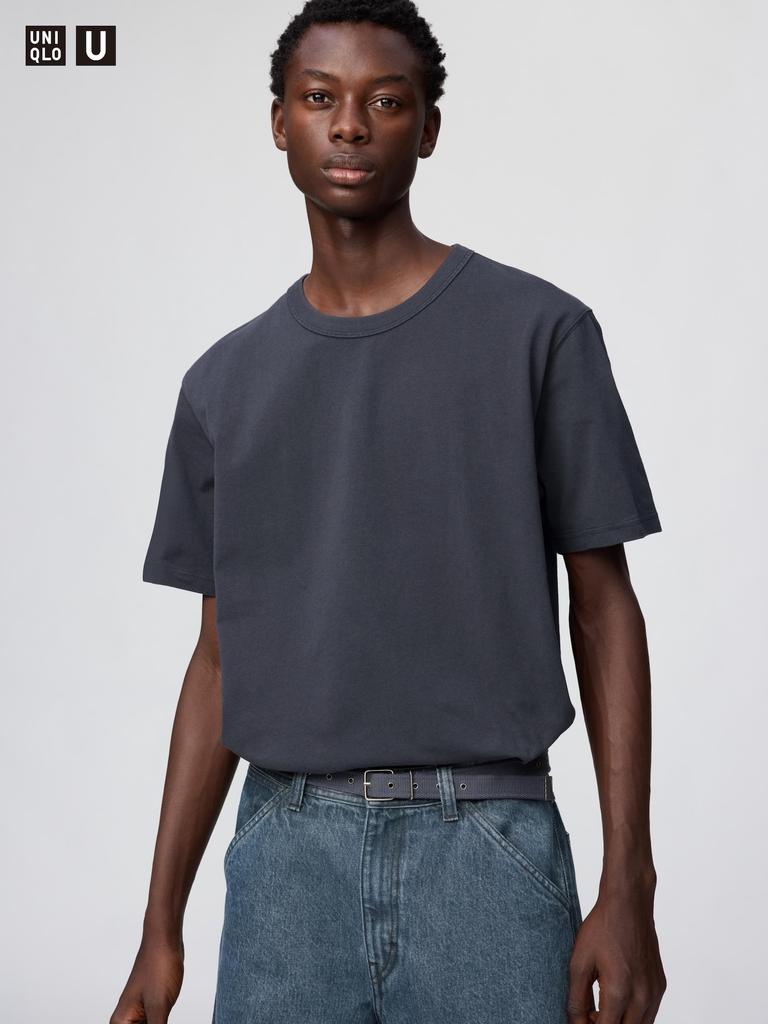 Uniqlo 485563 Футболка с круглым вырезом БЕЛЫЙ СЕРЫЙ ЧЕРНЫЙ ОРАНЖЕВЫЙ КОРИЧНЕВЫЙ КРЕМОВЫЙ ЗЕЛЕНЫЙ СИНИЙ ФИОЛЕТОВЫЙ Мужская Япония