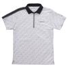 Coq Sportif Shirt Logo BG00 [Le Golf] Short-sleeved [RIJOUME] All-over Pattern, Sweat-absorbing, Quick-drying, Stretchy, UPF50+, Sunscreen, Elegant,
