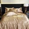 Luxury Gold Mulberry Silk Bedding Set Comforter Quilt Cover Flat Sheet Pillowcase Double Ru Europe Queen Bed Linen Duvet Covers