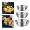 Сверхпрочные миски из нержавеющей стали с гладкими краями Универсальные кухонные миски с мерными отметками для приготовления и сервировки