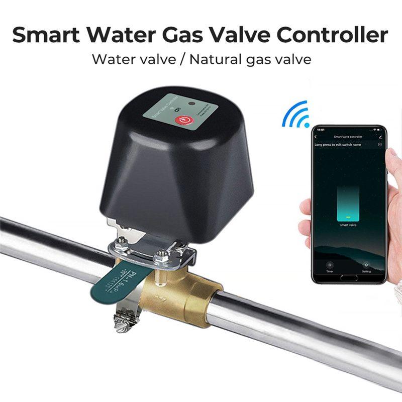 Feb.Wifi Robot Waterproof Valve Tuya Smart Remote Control APP Remote Control Water Pipe Gas Wireless Valve Switch US Plug