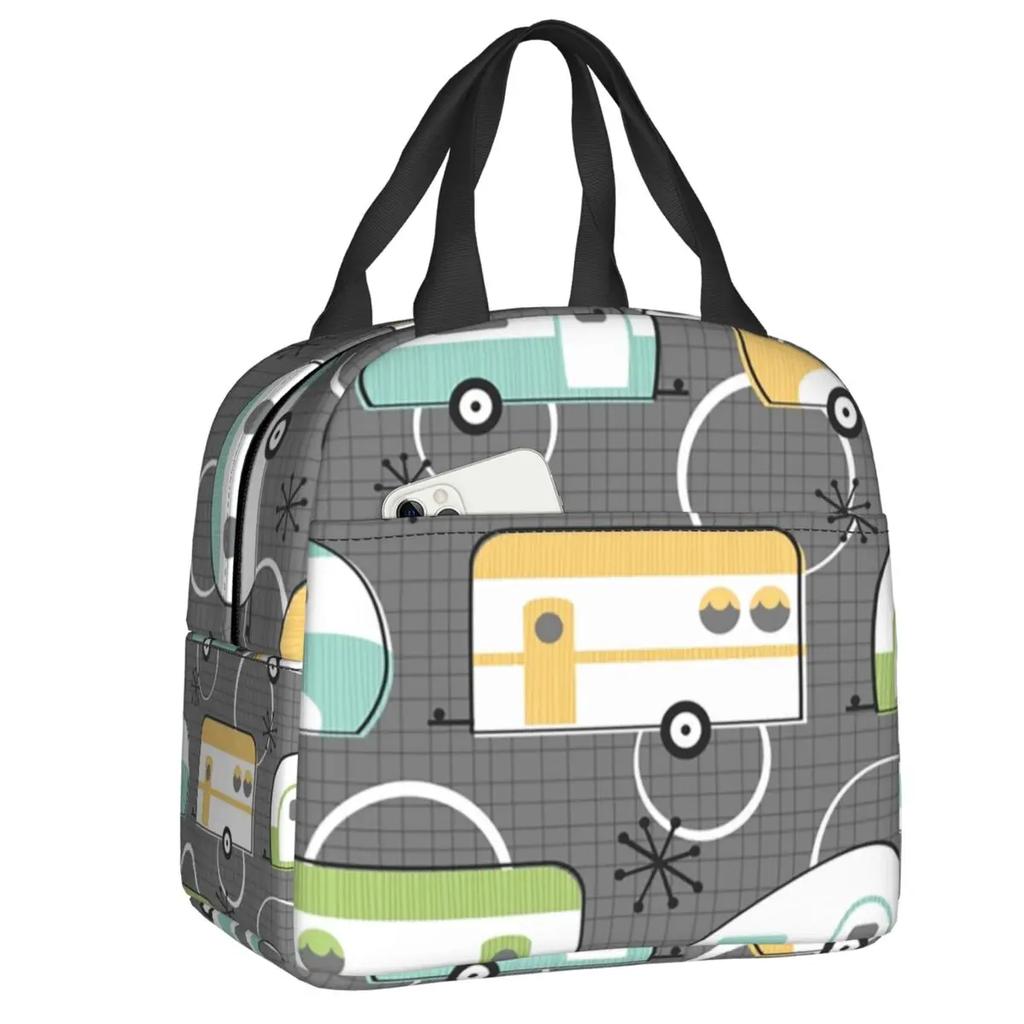 Красочные старинные караваны и цветы узор термоизолированные сумки для обеда женские счастливые туристы портативная сумка для обеда коробка для еды