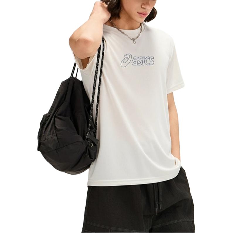 ASICS T Shirts Unisex Ecru Crew Neck Moderate 2063A454-201