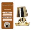 Creative Thinker Electroplated Gold Table Lamp: Rechargeable Night Light & Bedroom Ornament