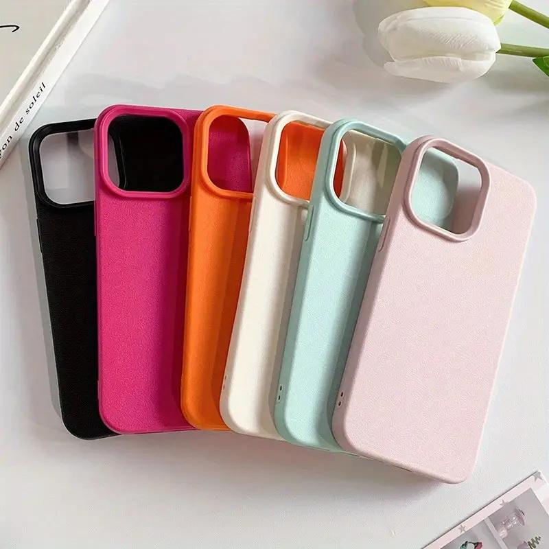 Роскошный Матовый Мягкий Конфетный Чехол Для Телефона Для iPhone 16 15 14 Plus 13 12 11 Pro Max 16e Защита Камеры Ударопрочная Силиконовая Задняя Крышка