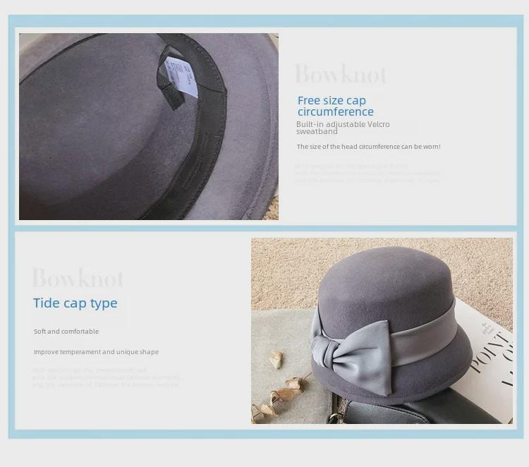 Элегантная шерстяная шапка для женщин: Лук в стиле Хепберн, французский ретро