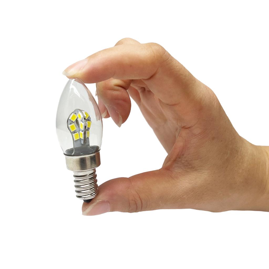 Светодиодные лампочки-свечи E12 E14 2 Вт 2835 SMD 24 светодиода с прозрачным стеклянным корпусом 85-265 В заменяют галогенные лампы 25 Вт для люстры